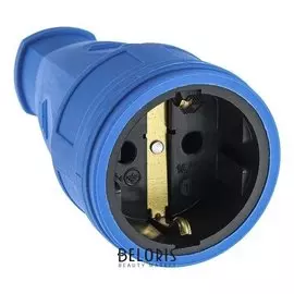 Розетка переносная 16-005, 16 А, 250 В, Ip20, с з/к, без заглушки, каучук, синяя