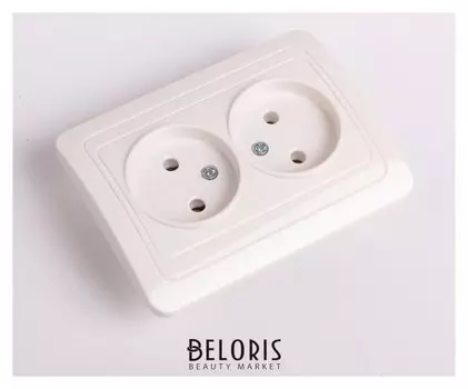 Розетка Smartbuy "Марс", двухместная, 10 А, без заземления, белая