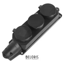 Розетка Smartbuy Sbe-16-3-00-r, трёхместная, каучуковая, 16 A, 230 В, 2P + PE, с заглушками, IP 44