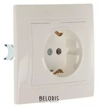 Розетка Smartbuy "Венера", 16 А, одноместная, скрытая, с з/к, белая