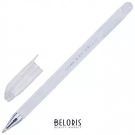 Ручка гелевая белая, корпус тонированный белый, узел 0,8 мм, линия письма 0,5 мм Hi-jell Pastel