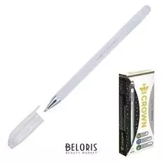 Ручка гелевая цветная Crown Hjr-500p, чернила пастель белая, узел 0.7 мм