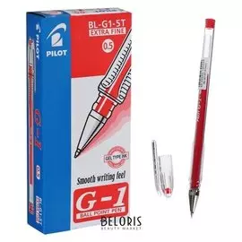Ручка гелевая Pilot "G-1" 0,5 мм, стержень красный
