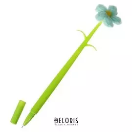 Ручка гелевая-прикол "Цветок голубой", в пакете