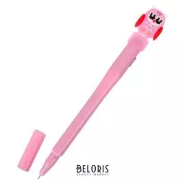 Ручка гелевая-прикол "Сова розовая", светится, в пакете