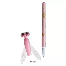 Ручка гелевая-прикол "Стрекоза розовая", в пакете