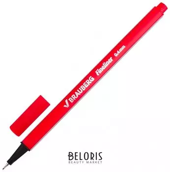 Ручка капиллярная Brauberg "Aero", красная, трехгранная, металлический наконечник, линия письма 0,4 мм