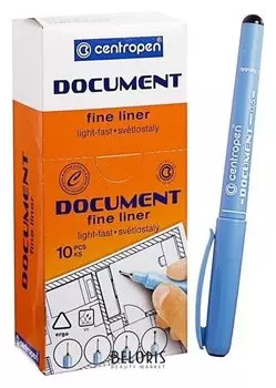 Ручка капиллярная Centropen "Document" 2631, 0,5 мм, длина письма 500 м, черная