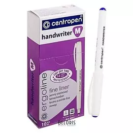 Ручка капиллярная Centropen Handwriter 4651, 5 мм синяя, трёхгранная, длина линии письма - 1000 м