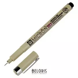 Ручка капиллярная для черчения Sakura Pigma Micron 003 линер 0.15 мм, черный, (Высокое содержание пигмента)