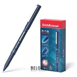 Ручка капиллярная Erich Krause F-15, узел 0.6 мм, чернила синие, длина линии письма 400 метров