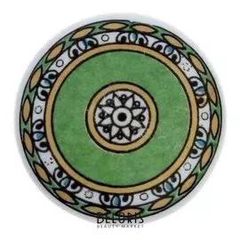 Ручка керамическая для мебели Blumen Haus "Восточный узор", цвет зеленый, золотой