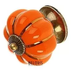 Ручка-кнопка Ceramics 001, керамическая, оранжевая