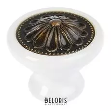 Ручка кнопка Ceramics 005-l, керамическая, белая