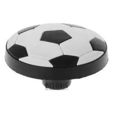 Ручка кнопка детская KID 014, "Футбольный мяч", резиновая, белая/черная