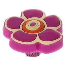 Ручка кнопка детская KID 024, "Цветочек 2", резиновая, фиолетовая