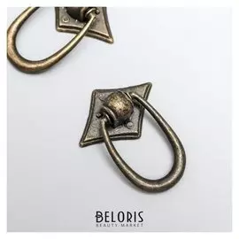 Ручка-молоточек для шкатулки металл "Петля" бронза 3,6х2,8 см