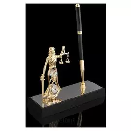 Ручка на подставке «Фемида», 16×6×20 см, с кристаллами сваровски