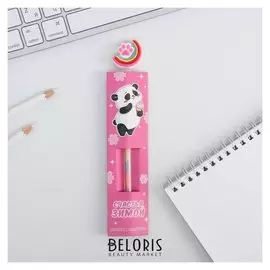 Ручка пластик с прорезиненным элементом «Счастья зимой»