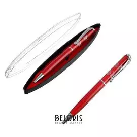 Ручка подарочная, шариковая, в пластиковом футляре, поворотная, «Франсуаза», бордово-серебристая