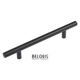 Ручка рейлинг, облегченная, D=12 мм, м/о 128 мм, цвет черный