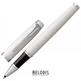 Ручка-роллер Parker "Im Core White Lacquer Ct", корпус белый глянцевый лак, хромированные детали, черная
