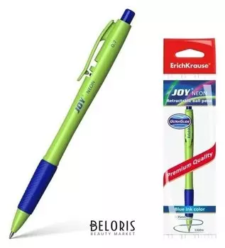 Ручка шариковая автомат Erichkrause JOY Neon, Ultra Glide Technology, чернила синие 46788