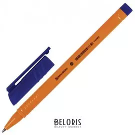 Ручка шариковая Brauberg "Solar", синяя, трехгранная, корпус оранжевый, узел 1 мм, линия письма 0,5 мм