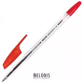 Ручка шариковая Brauberg "X-333", красная, корпус прозрачный, узел 0,7 мм, линия письма 0,35 мм