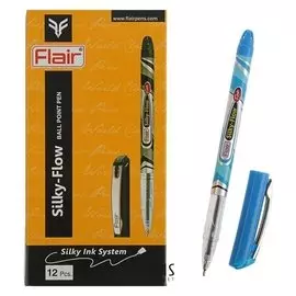 Ручка шариковая Flair Silky Flow, узел-игла 0.7 мм, масляная основа, металлический зажим, стержень синий