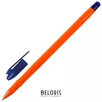 Ручка шариковая масляная Brauberg "Flame", синяя, корпус оранжевый, узел 1 мм, линия письма 0,7 мм