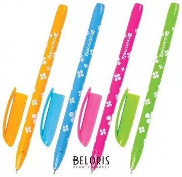 Ручка шариковая масляная Brauberg "Fruity Sf", синяя, с узором, узел 1 мм, линия письма 0,5 мм