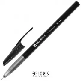 Ручка шариковая масляная Brauberg "Oil Base", черная, корпус черный, узел 0,7 мм, линия письма 0,35 мм