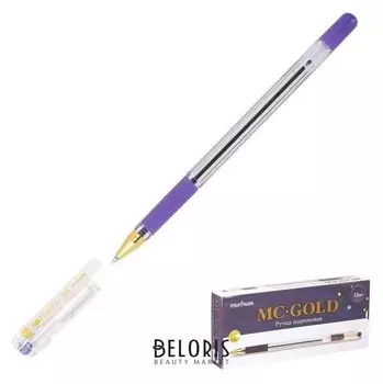 Ручка шариковая Munhwa MC Gold, узел 0.5мм, чернила фиолетовые, штрихкод на ручке