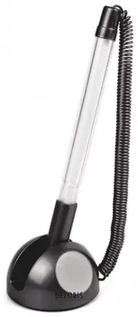 Ручка шариковая настольная Brauberg "Стенд-пен", синяя, пружинка, корпус черный, линия письма 0,5 мм