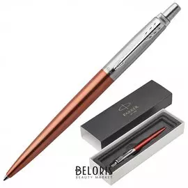 Ручка шариковая Parker "Jotter Core Chelsea Orange Ct", корпус оранжевый, хромированные детали, синяя