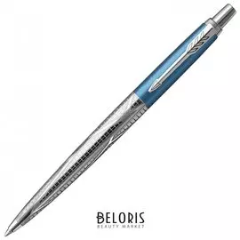 Ручка шариковая Parker "Jotter London Architecture Modern Blue", корпус голубой, нержавеющая сталь, синяя