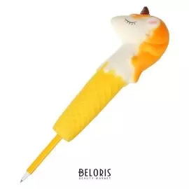 Ручка шариковая-прикол "Единорог оранжевый", сквиш, мялка, в пакете