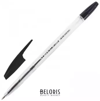 Ручка шариковая Staff "Bp-1000", черная, корпус прозрачный, узел 0,7 мм, линия письма 0,35 мм