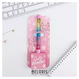 Ручка шейкер на открытке, Cute Winter