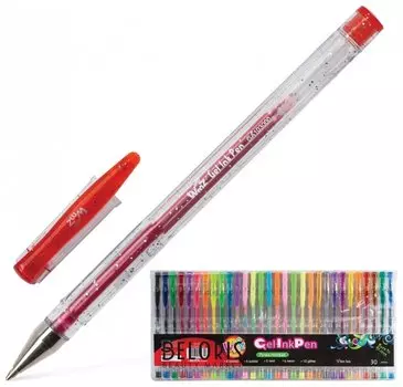 Ручки гелевые Beifa (Бэйфа) набор 30 шт., ассорти, "Wmz", узел 0,9 мм, линия письма 0,7 мм