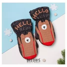 Рукавицы (Варежки) зимние Kaftan "Hello" 14 (5-6 лет), серый