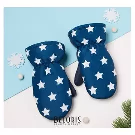 Рукавицы (Варежки) зимние Kaftan "Звёзды" 14 (5-6 лет), синий