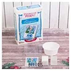 Рукодельное мыло с картинкой "Снегурочка" (С новым годом!)