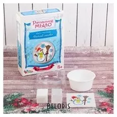 Рукодельное мыло с картинкой "Весёлый снеговик" (С новым годом!)