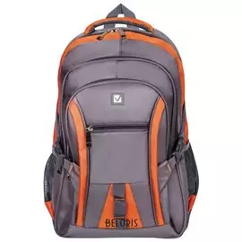 Рюкзак Brauberg "Speedway 2", 25 л, размер 46х32х19 см, ткань, серо-оранжевый