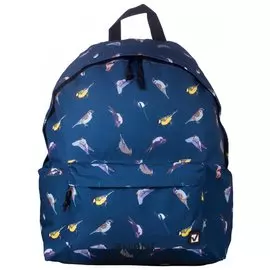 Рюкзак BRAUBERG универсальный, сити-формат, синий, "Птицы", 23 литра, 43х34х15 см
