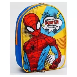 Рюкзак человек-паук, 21*9*26, отд на молнии, голубой/желт