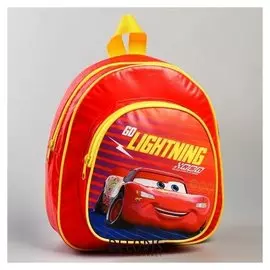 Рюкзак детский кожзам «Go Lightning», тачки, 26,5 х 23,5 см