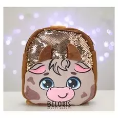 Рюкзак детский новогодний с пайетками «Бычок» 26х24 см